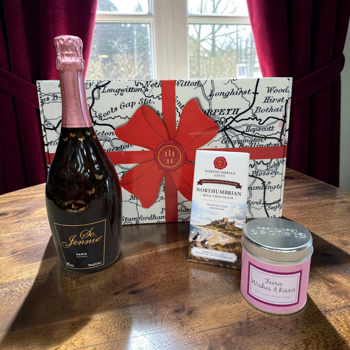 Northumbrian Alcohol-Free Bubbles & Chocolate Hamper