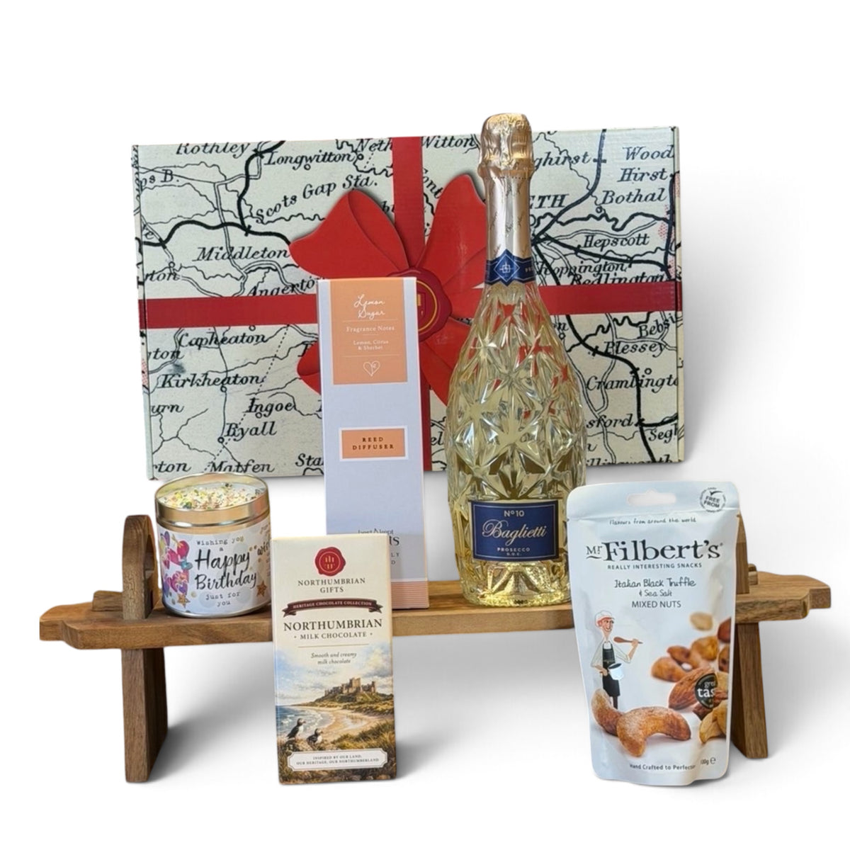 Northumbrian Happy Birthday Hamper with Prosecco & Chocolate