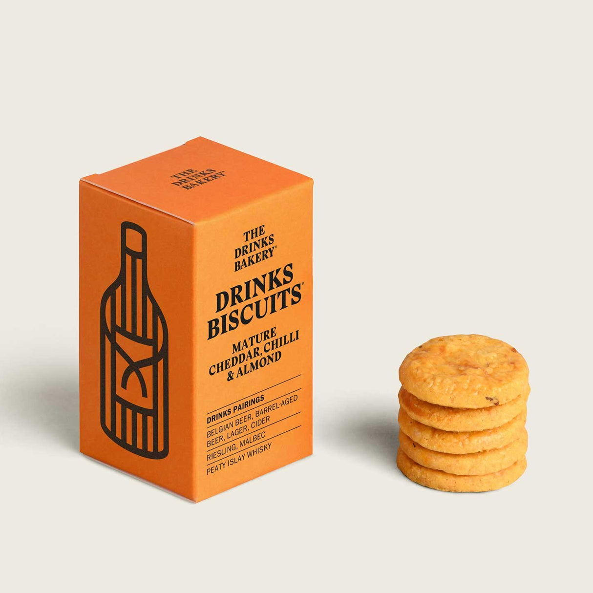 Drinks Bakery Mature Cheddar, Chilli & Almond Biscuits