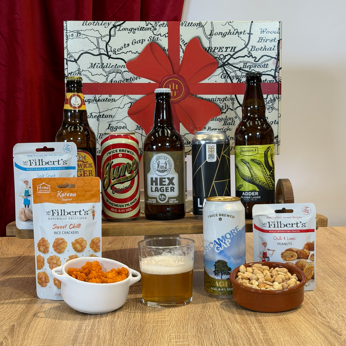 Bière et bonnes noix chics