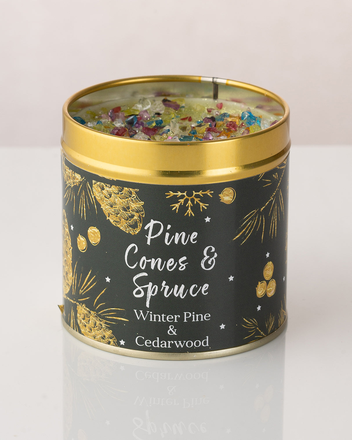 Christmas Candles Pine Cones & Spruce