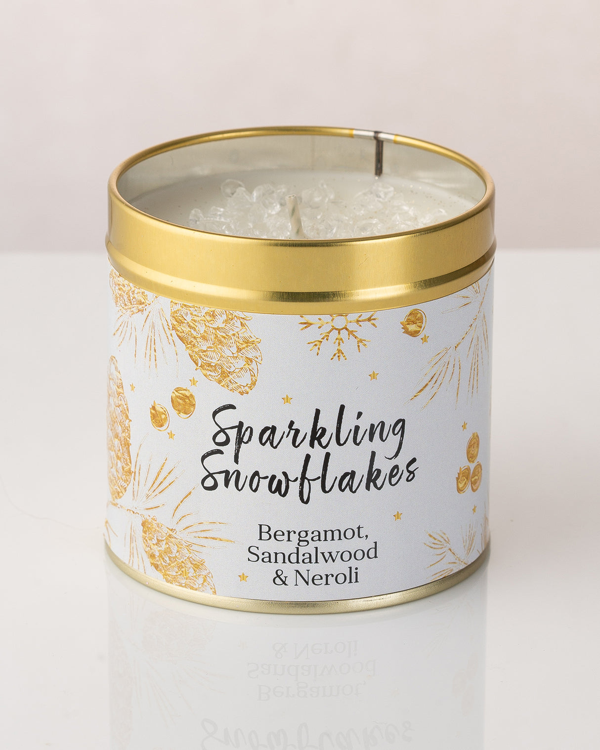 Christmas Candles Sparkling Snowflakes