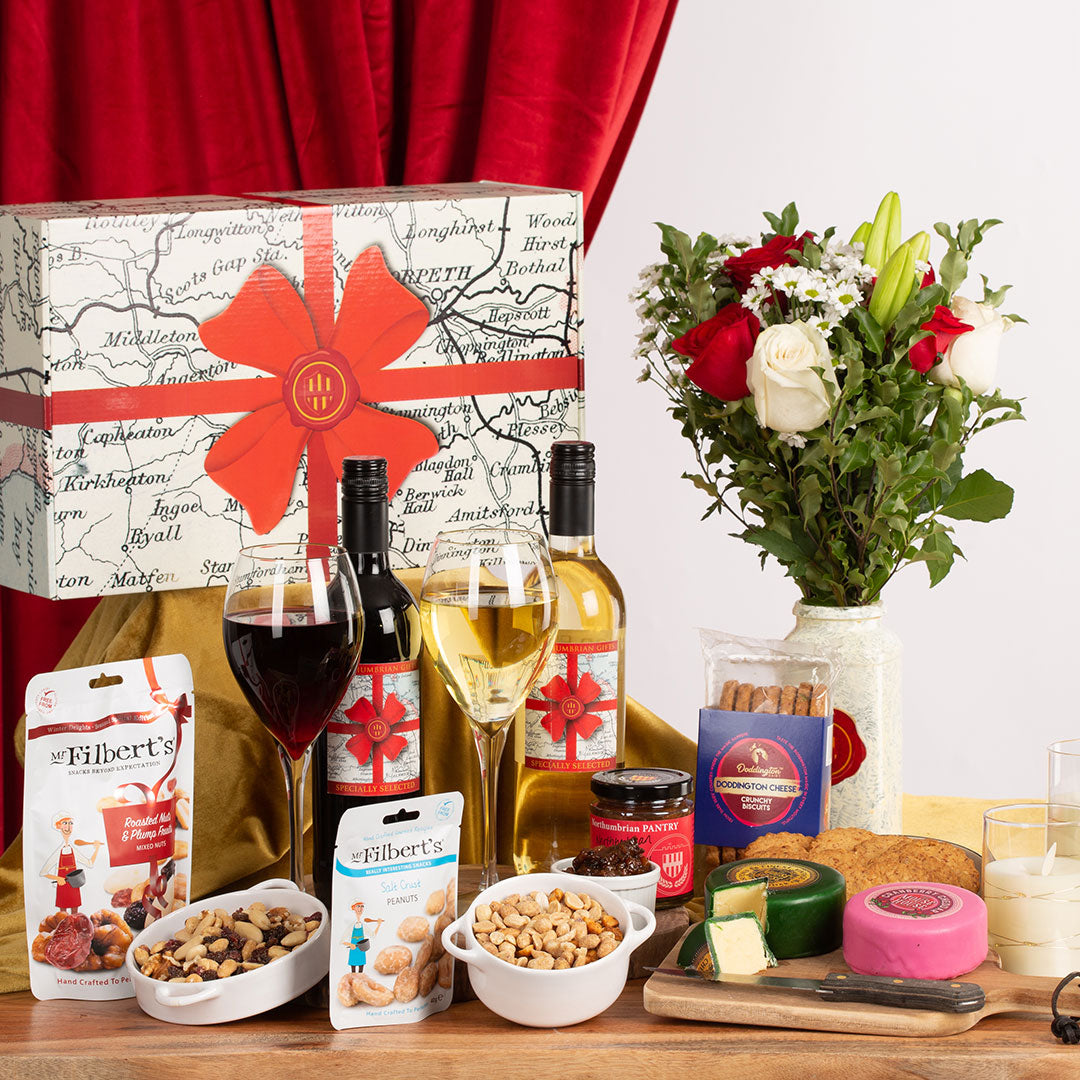 Northumbrian Cheese and Wine Party Hamper
