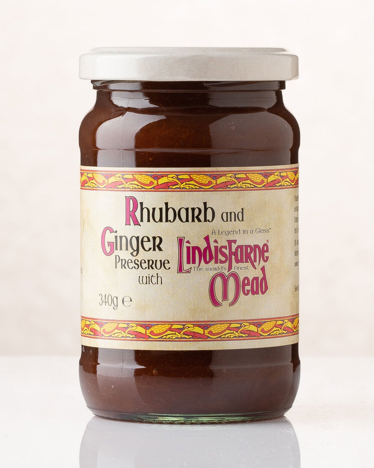Rhubarb & Ginger Jam with Lindisfarne mead Northumbrian Gifts